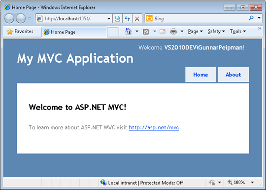 ASP.NET MVC 3 Tools Update: Intranet application in action