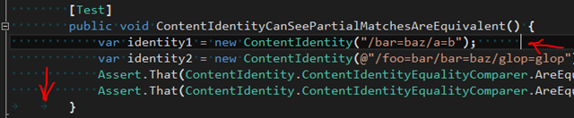Trailing spaces and tabs are immediately obvious. Trailing spaces and tabs are immediately obvious.