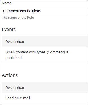 Comment notification rule