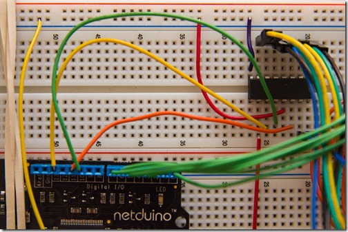 Wiring the Netduino's SPI to the shift register
