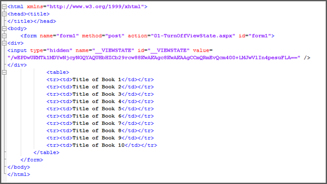 Markup with unneeded form element