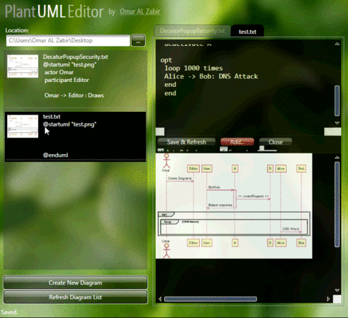 PlantUML editor screencast