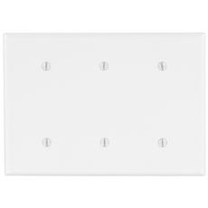 3-Gang Midway Nylon Blank Wallplate, in White