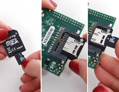 Low-profile microSD card adapter for Raspberry Pi