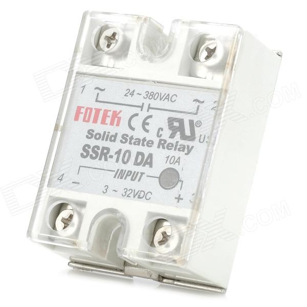 SSR-10DA Solid State Relay - White + Silver